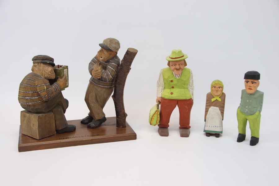 Träfigurer, 4 delar.