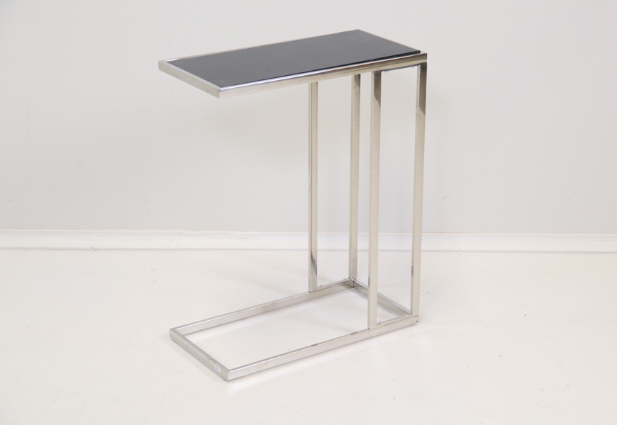 Sidobord, metall/glas.