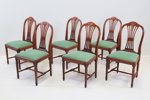 Stolar, 6 st, trä/textil, gustaviansk stil.
