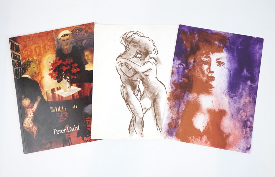 Peter Dahl, bok och litografier, 3 delar, osignerade, Galleri Aix.