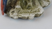 Guido Cacciapuoti, figurin, porslin, papegoja, Neapel, 1900-tal.