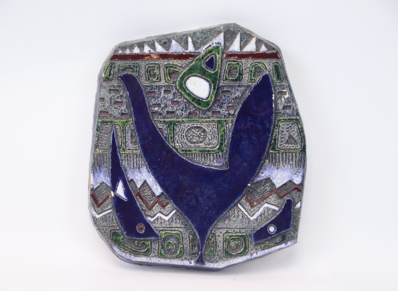 Eva Hellbom, väggplatta, keramik, signerad a tergo.