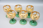 Remmare/vinglas med gulddekor, 6 st.
