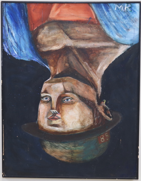 Margareta Renberg, olja på pannå, monogramsignerad, 1985.