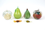 Frukter och karameller, 6 delar, glas/keramik bl.a FM Konstglas Ronneby.