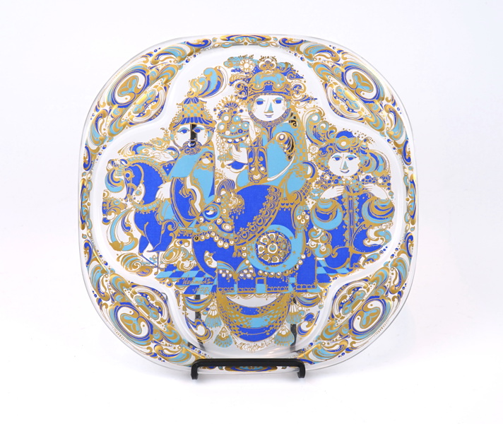 Björn Wiinblad, väggfat, glas, ''Weichnachtsteller'', Studio-Line, Rosenthal.