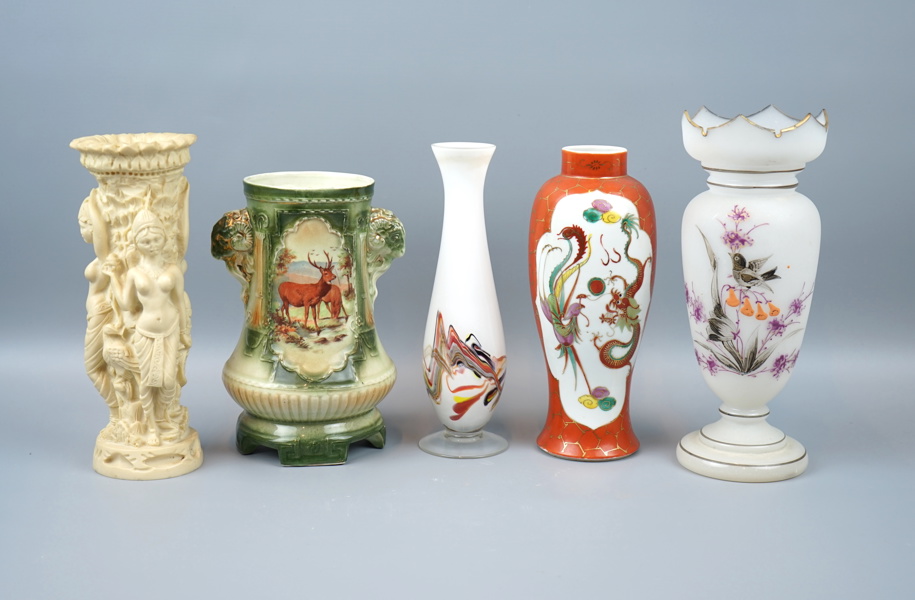 Vaser, 5 st, glas/keramik.