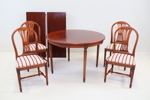 Bord och 4 stolar, trä, gustaviansk stil.