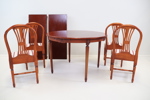 Bord och 4 stolar, trä, gustaviansk stil.