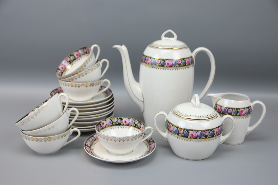 Kaffeservis, 10 delar, porslin, KPM, Tyskland.