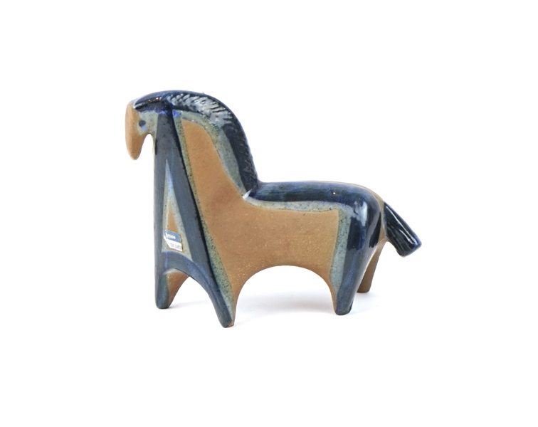 Lisa Larson, figurin, stengods, ''Häst'' ur serien Lilla Zoo, Gustavsberg.