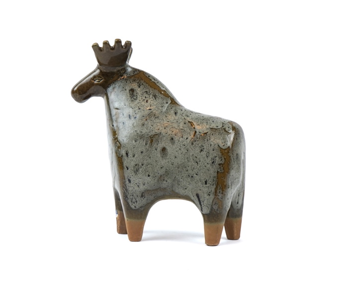 Lisa Larson, figurin, stengods, ''Älg'' ur serien Stora Zoo, Gustavsberg.