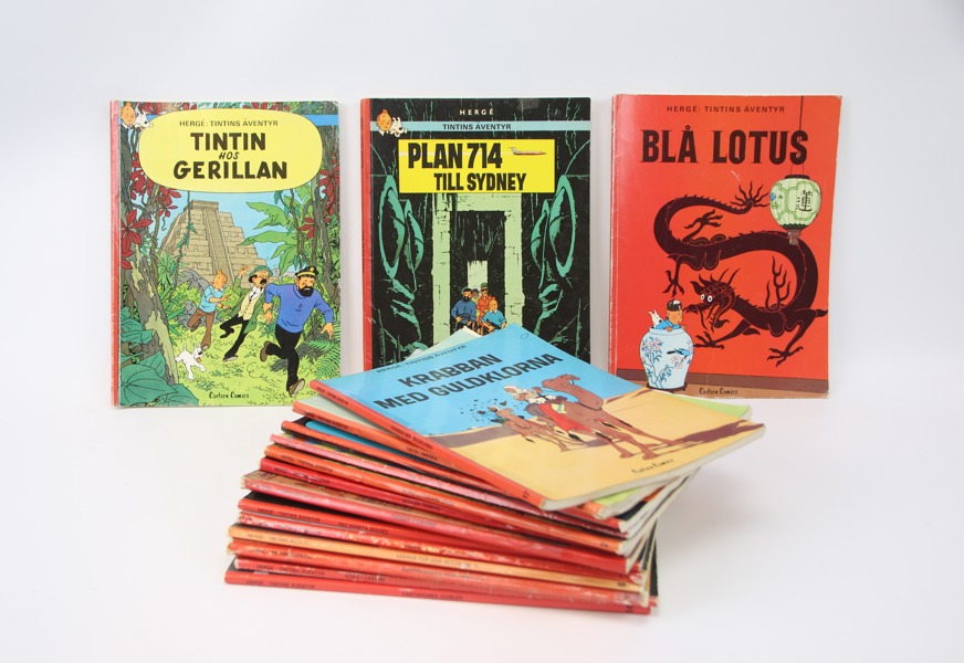 Tintin, seriealbum, 16 st, Hergé - Tintins äventyr.
