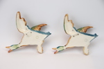Väggdekorationer, änder, 2 st, porslin, Beswick.