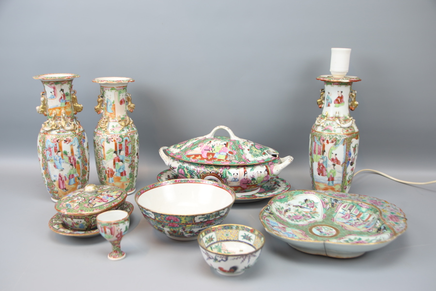 Kantonporslin, ett parti, 1900-tal.