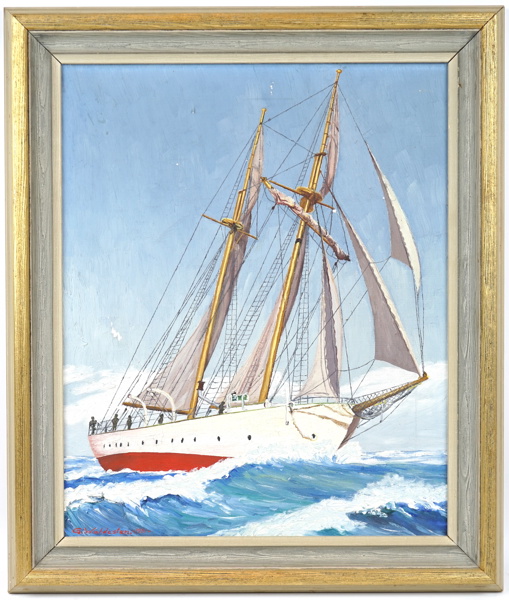 Oidentifierad konstnär, olja på duk, signerad G. Waldesten, 1951.