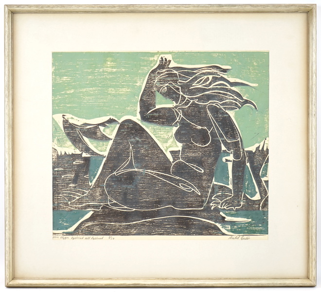 Bertil Gadö, träsnitt nr 8/20, signerad.