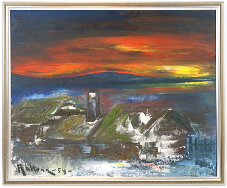 Veikko Aaltona, olja på duk, signerad, 1954.