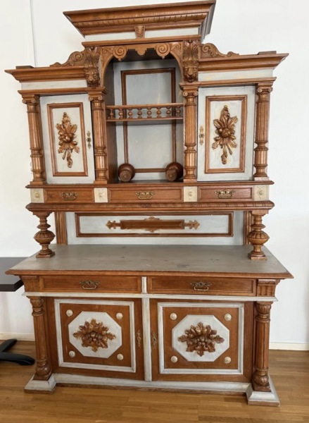 Skåp, 4 skåp och 5 lådor, ek.