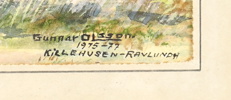 Gunnar Olsson, ''Killehusen-Ravlunda'', blandteknik, signerad, 1975-77.