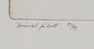 Åsa Burman, ''Himmel för katt'', etsning nr 93/99, signerad.