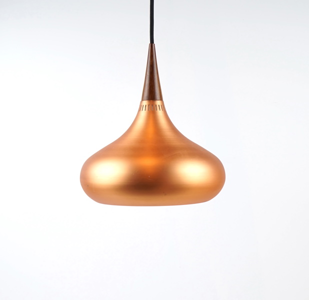Jo Hammerborg, taklampa, teak/koppar, ''Orient P1'', Fritz Hansen.