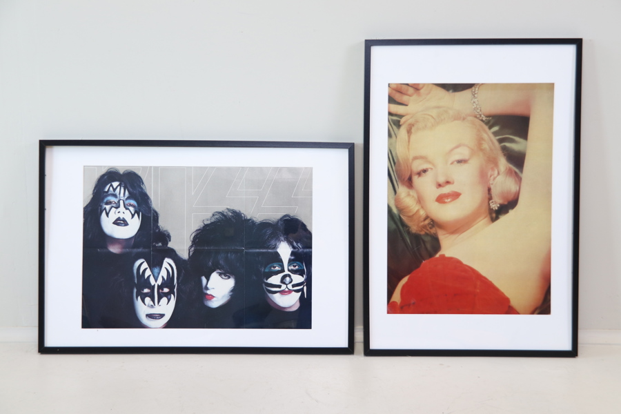 Affischer, 2 st, "Kiss" och "Marilyn Monroe".