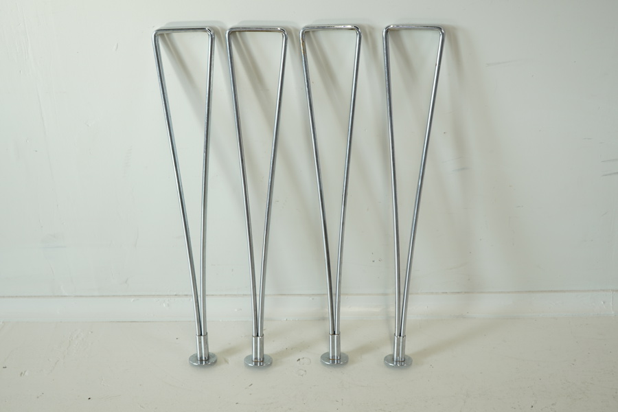 Fritz Hansen, spännben till elipsbord, 4 st, metall.