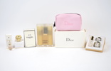 Chanel och Dior, parfymer, skincare och väska, 8 delar, 2 st parfymflaskor inplastade.