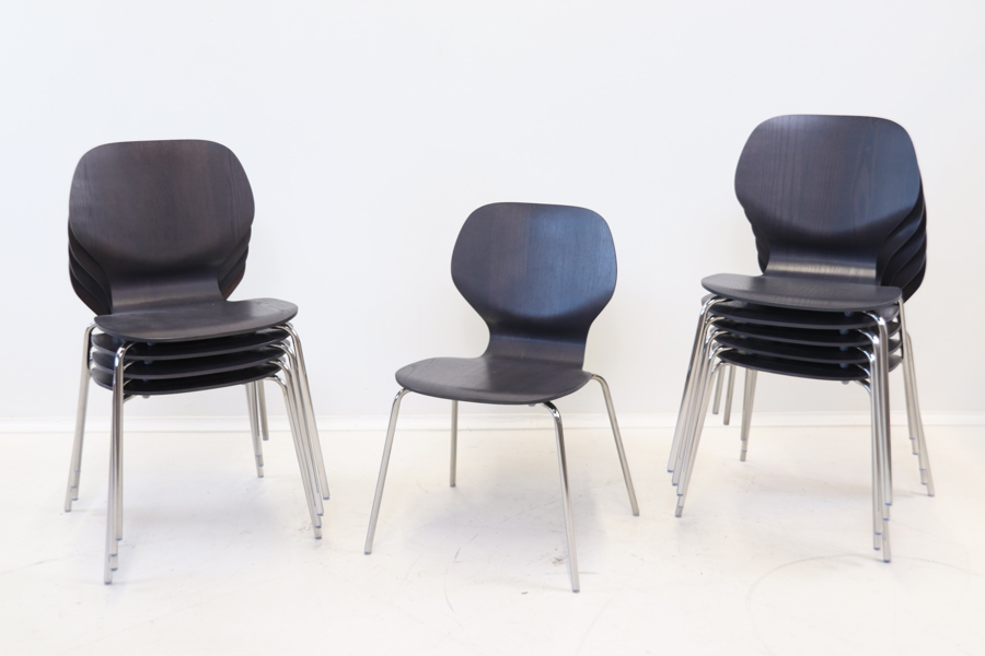 Stolar, 10 st, trä/krom, "Sigtrygg", IKEA.