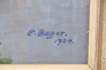 Einar Bager, olja på pannå, signerad, 1924.