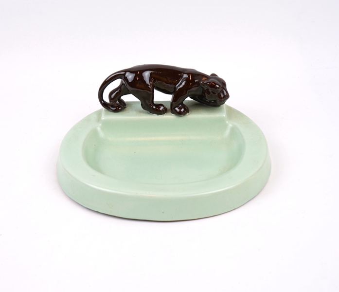 Askfat med puma, keramik