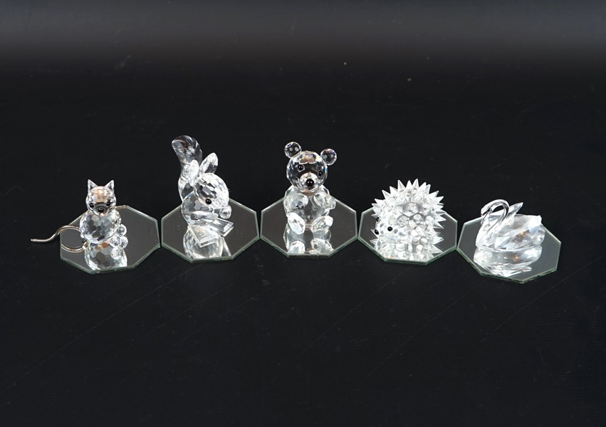 Swarovski, figuriner, 5 st, glas.