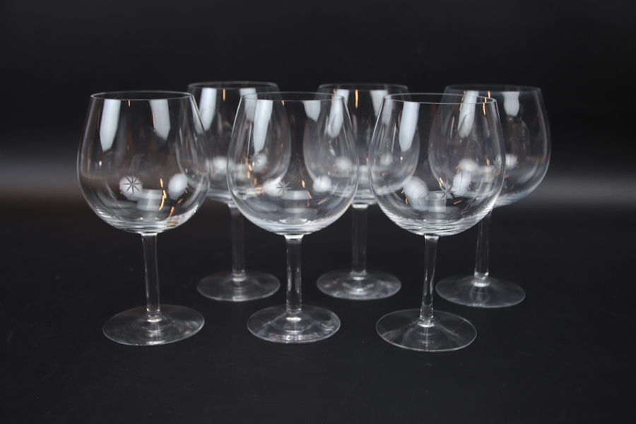 Signe Persson Melin, rödvinglas, 6 st, "Bouquet", Boda.