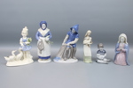 Figuriner, 6 st, porslin, bl.a GDR.