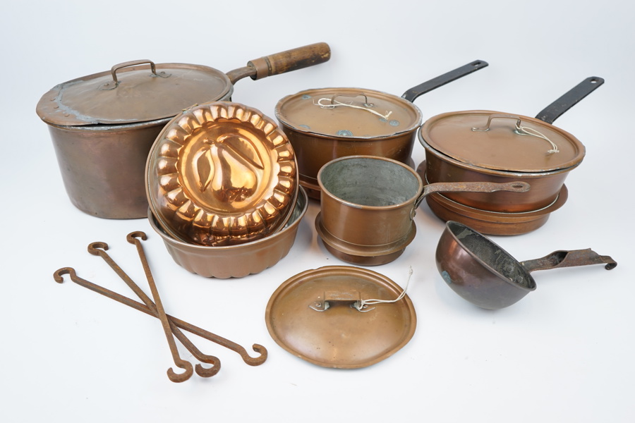 Kopparföremål, 11 delar.