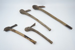 Yxor, 4 st, trä/järn, södra Afrika, 1800/1900-tal.