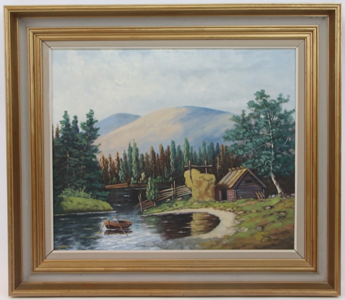 Erik Denby, olja på duk, signerad.