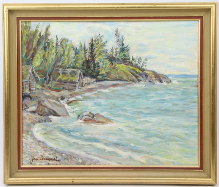 Jane Gumpert, olja på pannå, signerad.