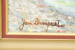Jane Gumpert, olja på pannå, signerad.