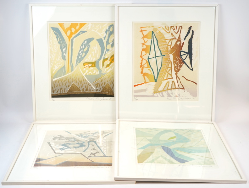 Martin Engelman, litografier, 4 st, nr 40/90, signerade, 1981.