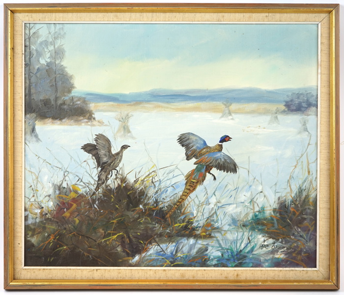 Pär Åkered, ''Fasaner'', olja på duk.