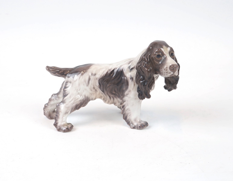 Dahl Jensen, figurin, cockerspaniel, porslin, Danmark.