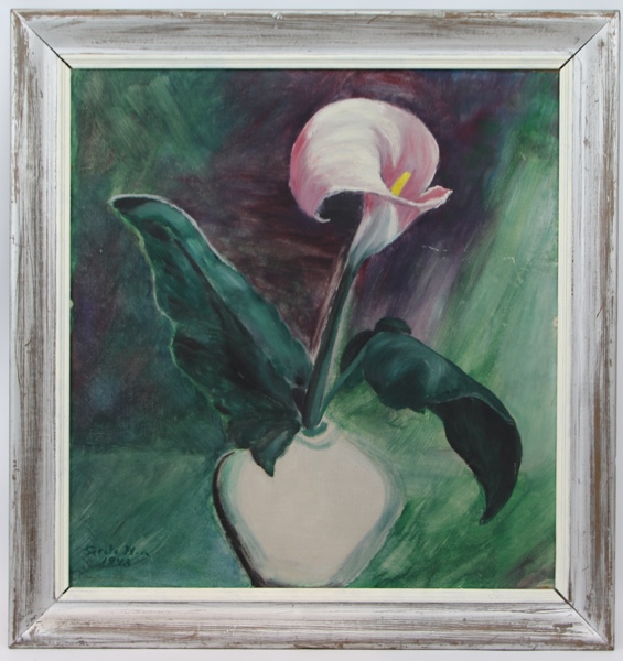 Greta Nilsson, olja på pannå, signerad, 1943.