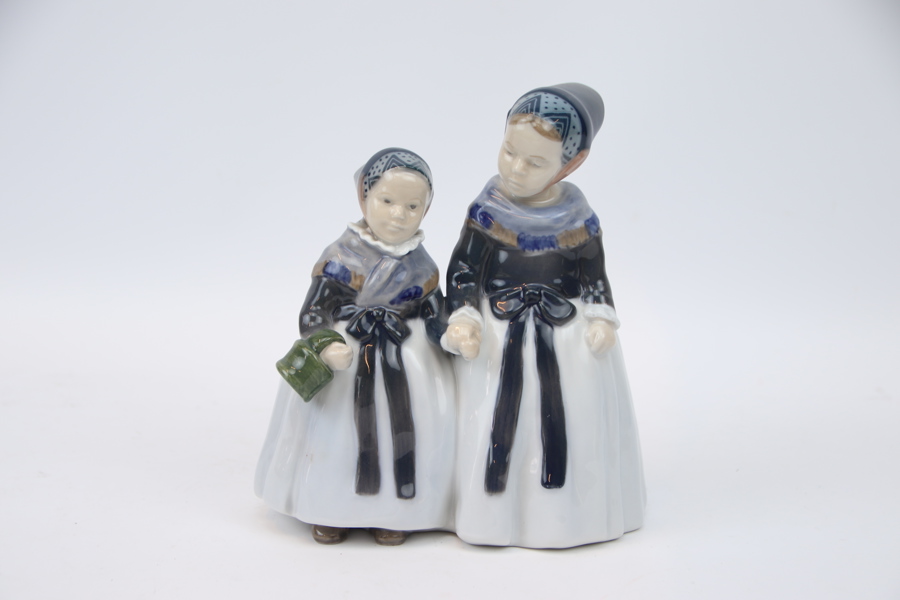 Figurin, "Amagerpiger", porslin, nr 1316, Royal Copenhagen.