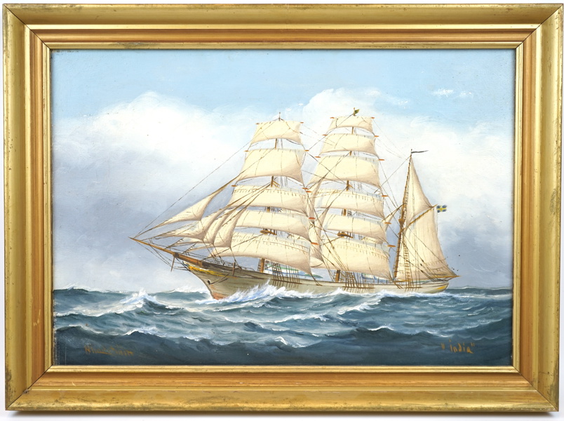 Oidentifierad konstnär, ''India'', olja på duk, signerad N. Lundström.