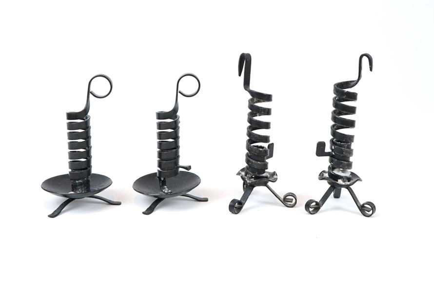 Ljusstakar, 2 st par, smide.