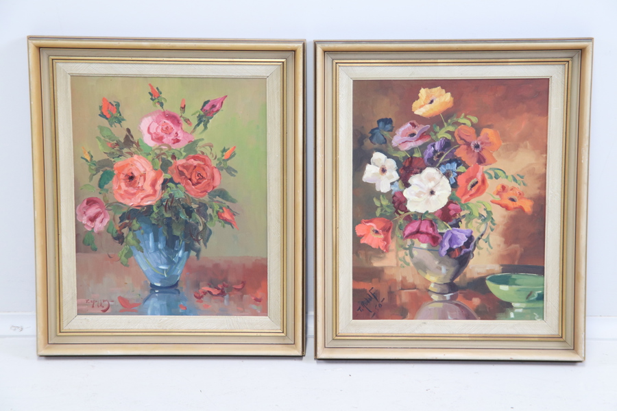 Tore Ahlm och Tage Rudolf Ahlm, olja på pannå, 2 st, signerade.