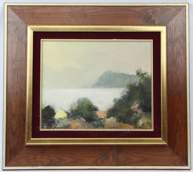 Arne Aspelin, olja på pannå, signerad.