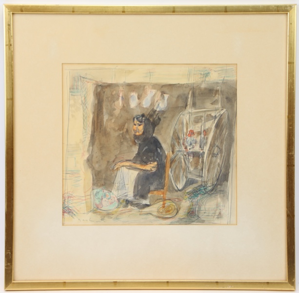 Gerhard Karlmark, blandteknik på papper, signerad.